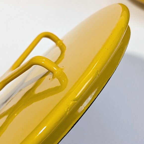 Vintage Dansk Design IHQ France Kobenstyle Yellow Enamel 2 Qt Stock Pot w/Lid - Picture 7 of 16